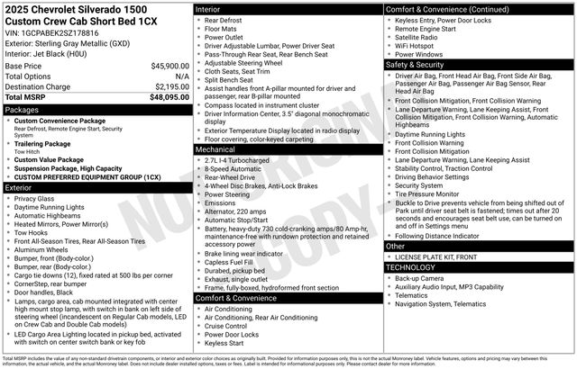 chevrolet silverado 1500 2025 1GCPABEK2SZ178816 image chevrolet silverado 1500 2025 1GCPABEK2SZ178816 image